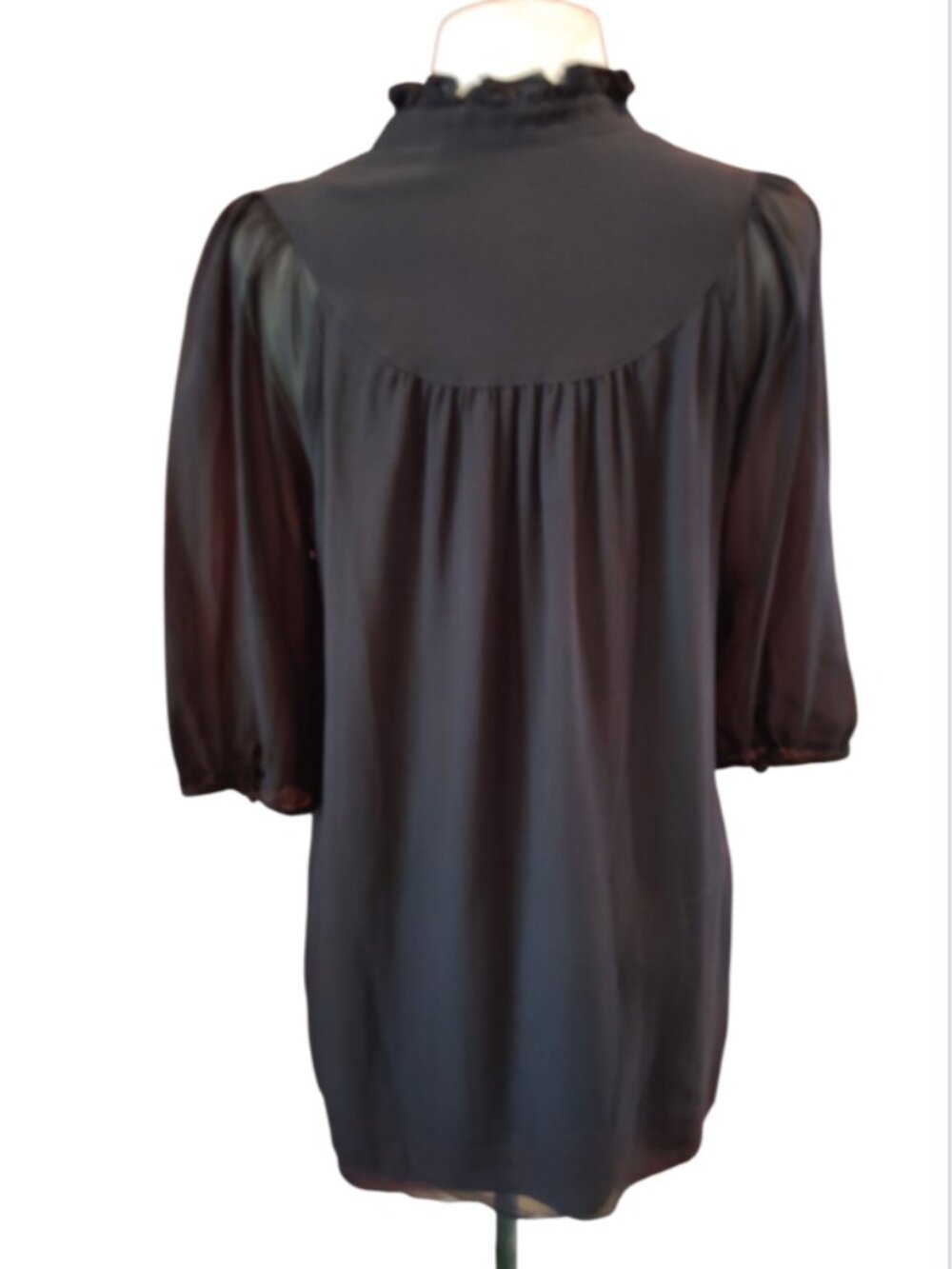 Twelfth Street by Cynthia Vincent 100% Silk Embellished Sheer Flowy Tunic Top - Picture 6 of 8